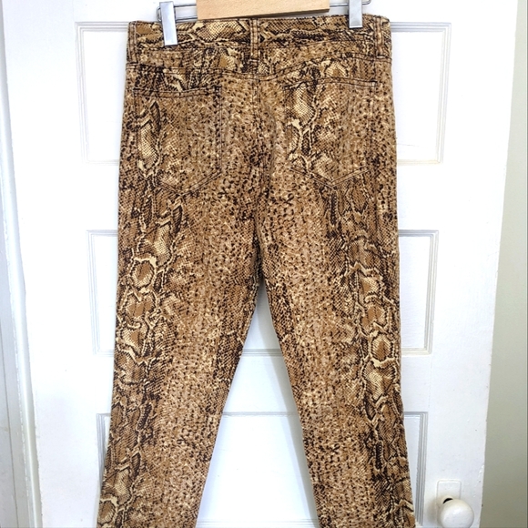 TORY BURCH SUPER SKINNY BROWN SNAKE PRINT JEANS SIZE 29 - Picture 16 of 16
